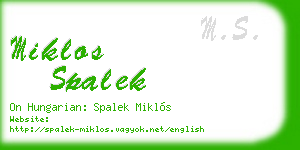 miklos spalek business card